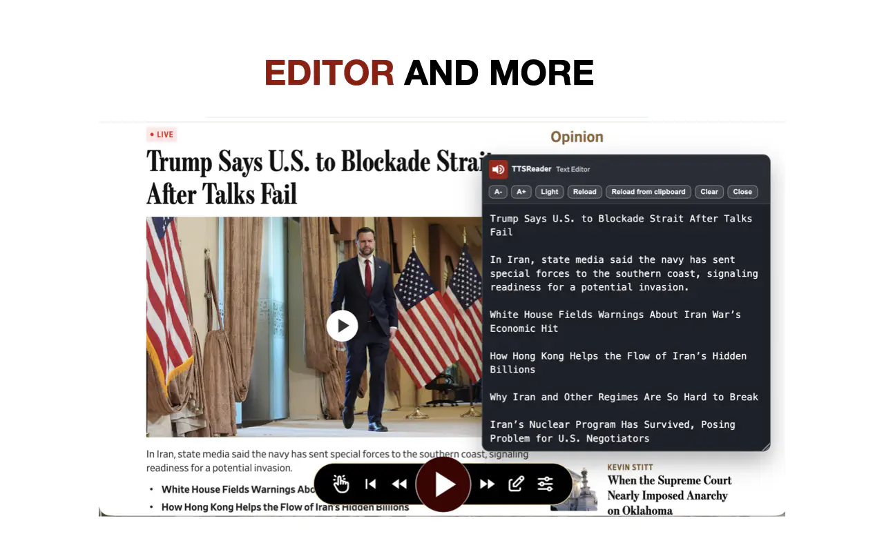 In-page editor